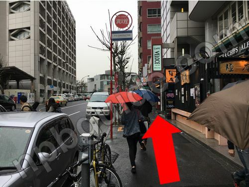 外苑通りから野球場へ